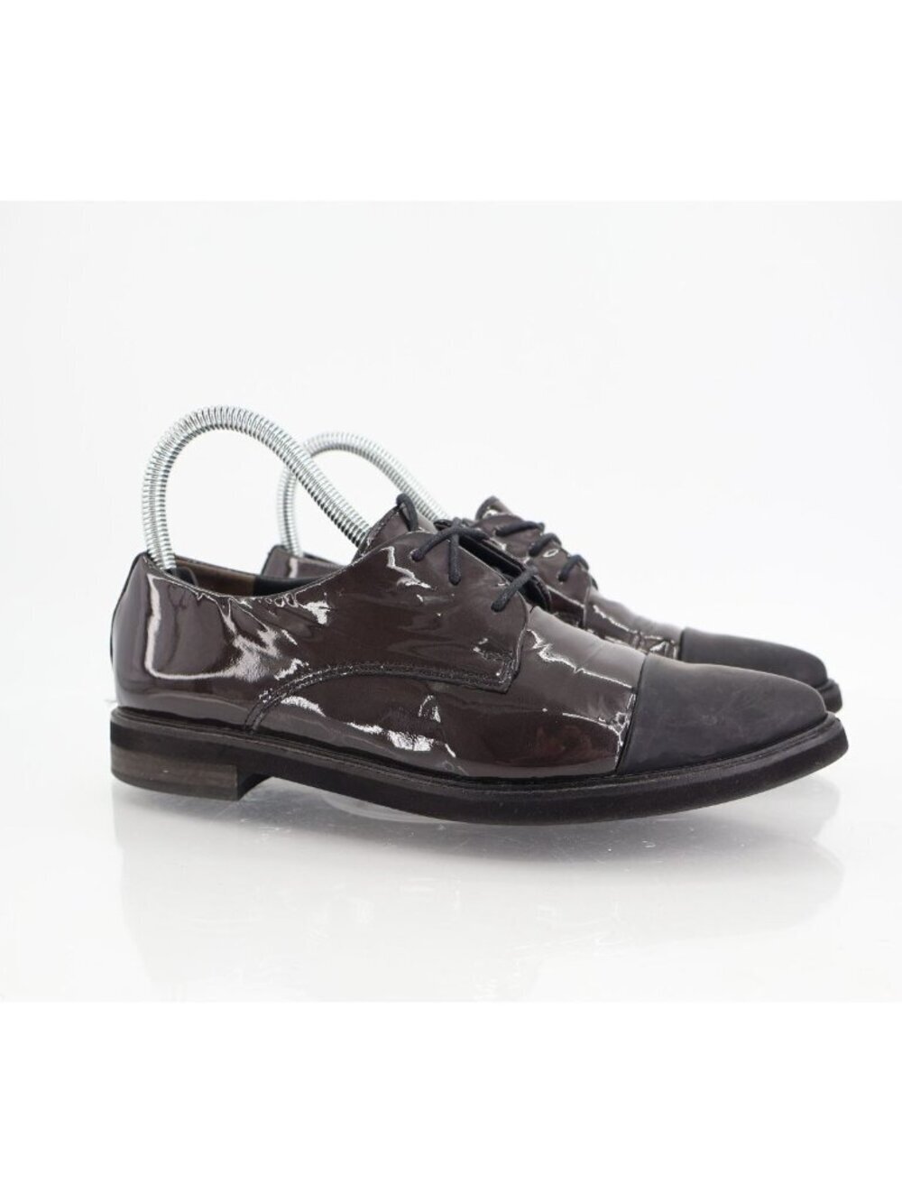 Paul Green Emmy Oxfords US 6 UK 3.5 Black Patent Leather Cap Toe Lace Up Shoes